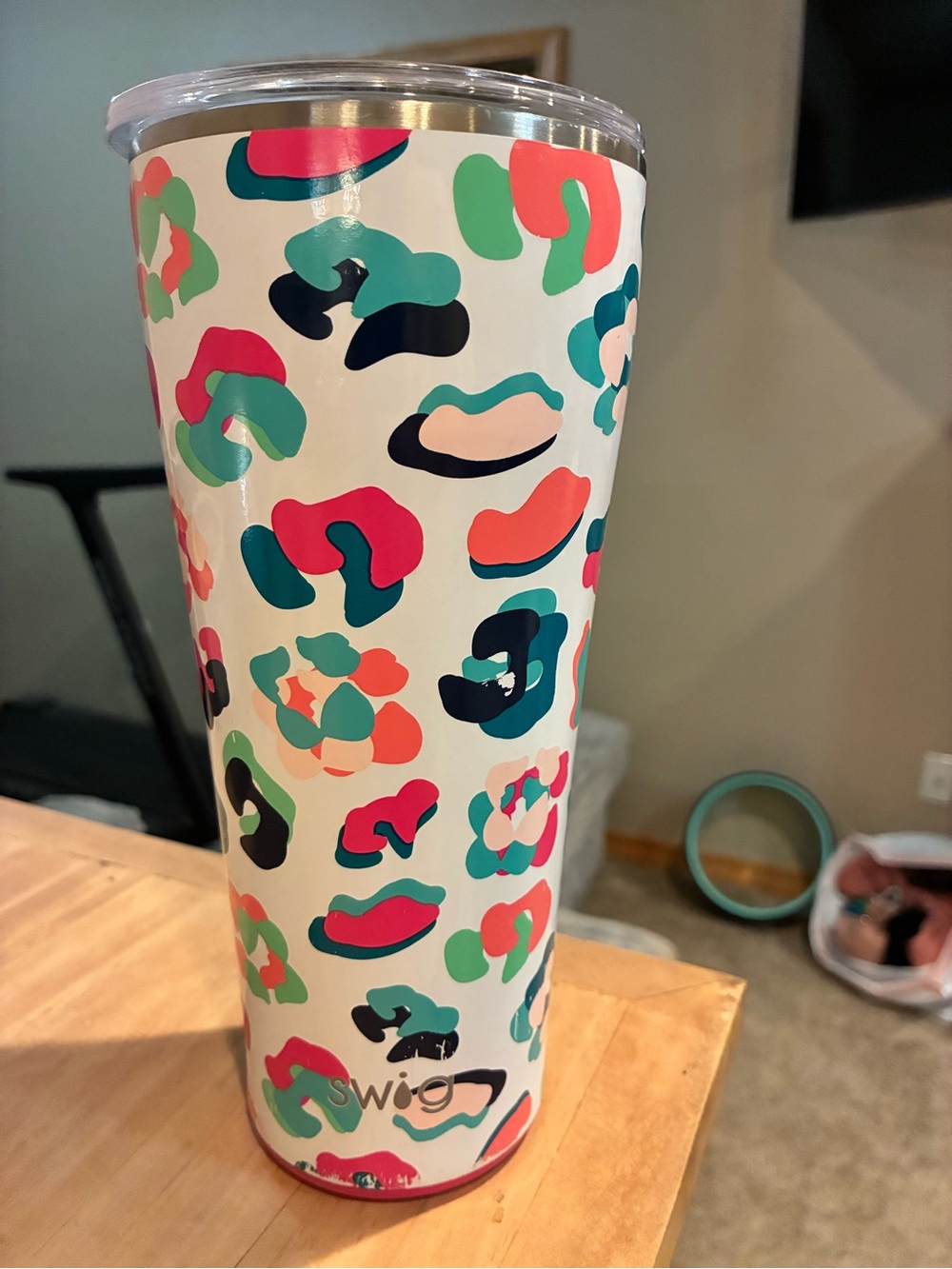 Swig 32 oz Patterned Stainless Tumbler - Multicolor Leopard Print